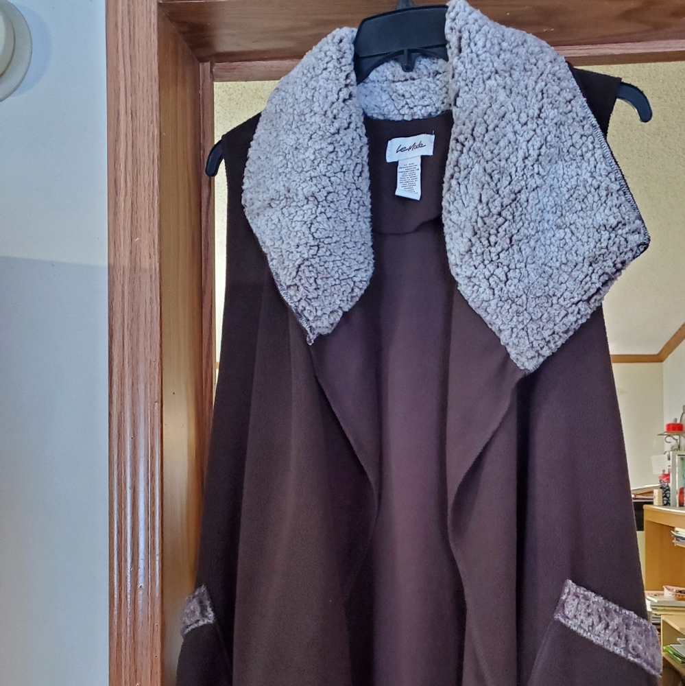 Brown Fleece Like Vest